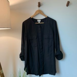 Ava & Viv Black Button-Up Blouse